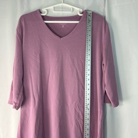 Elegant Mauve Long Sleeve V-Neck Top - Picture 7 of 13